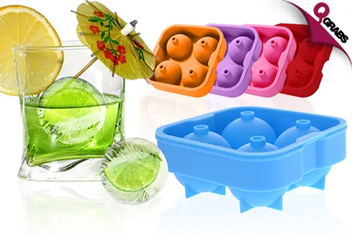 From QR20 Create Fun Drinks with Unique Ball-Shaped Ice Molds - Choose from 4 Fun Mold Colors! (Up to QR118 Value)